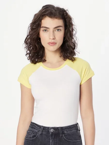 Tricou Urban Classics scurt retro stretch alb