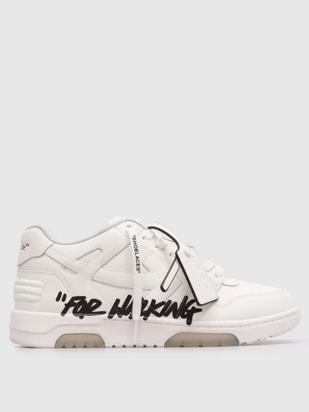 Шкіряні кросівки Out Of Office For Walking з принтом Off-white білі