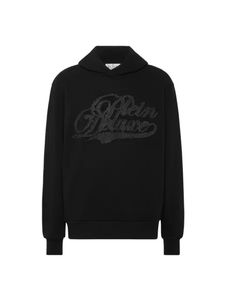 Bluza z kapturem Philipp Plein z kapturem z kamieniami czarna
