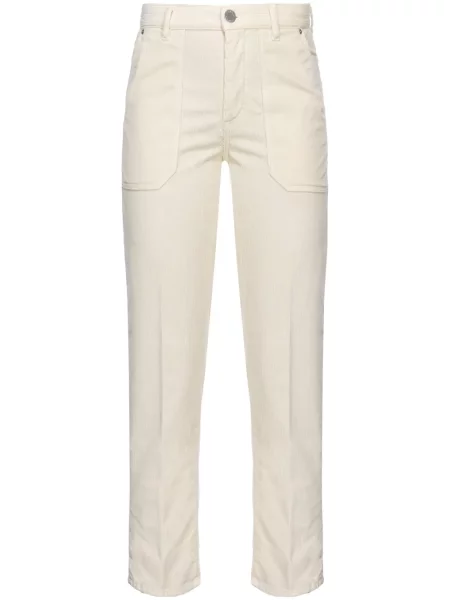 Pantaloni Pinko de catifea cord alb