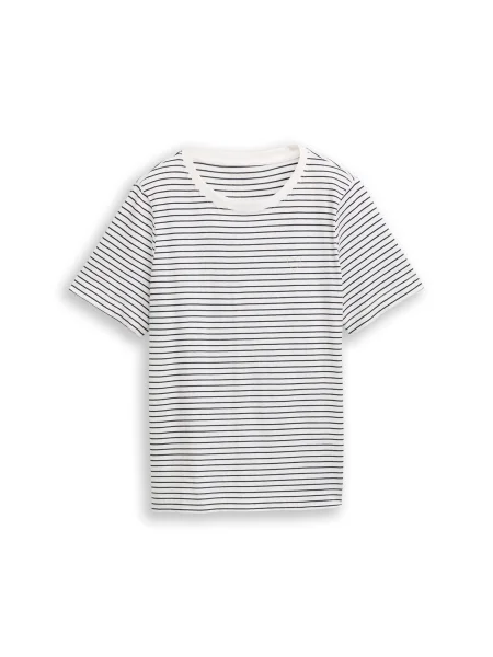 TOM TAILOR Tricou bleumarin / roz alb