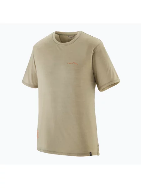 Графичен риза Patagonia от мерино вълна камъни бежово