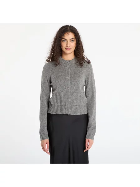 Пуловер Samsøe Samsøe Saelif Short Cardigan Dark Grey Melange S сиво