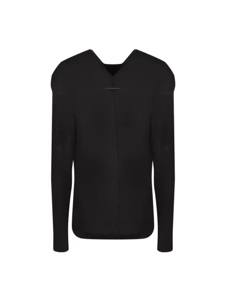 Sweter Mm6 Maison Margiela wełniany z długim rękawem czarny