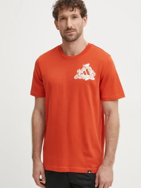 Тениска adidas Performance Fun Kicks с принт оранжево