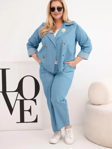 Pantaloni Kesi Włoski mari alb