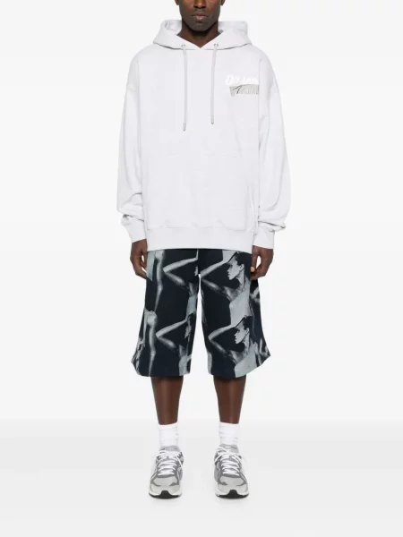 Hanorac cu glugă Off-white cu glugă cu imagine alb