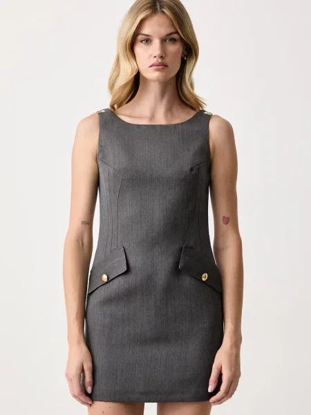 Elisabetta Franchi rochie cu lână gri