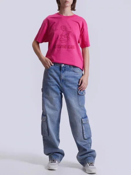 Широкі джинси Moschino блакитний