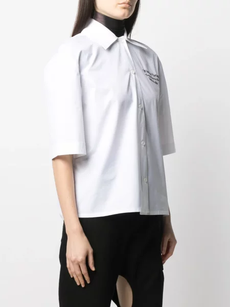 Cămașă Off-white cu broderie alb