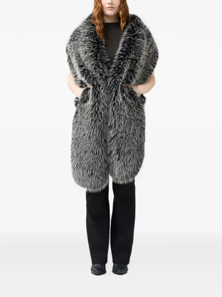 Fular Unreal Fur cu blană negru