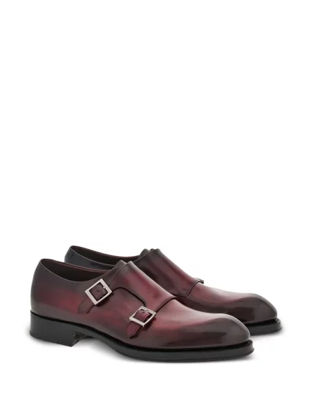 Pantofi monk Ferragamo din piele roșu