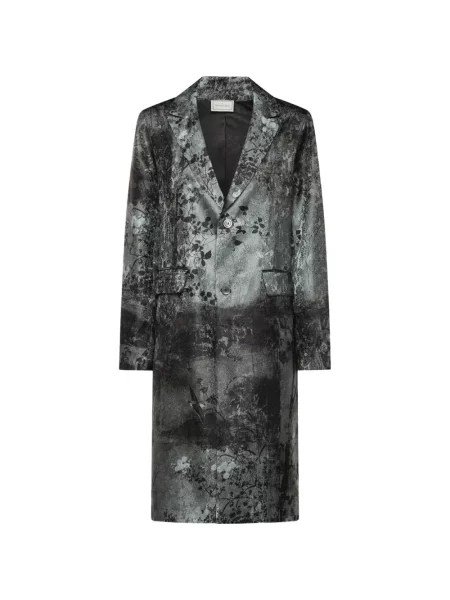 Palton Pierre-louis Mascia cu model floral cu rever gri