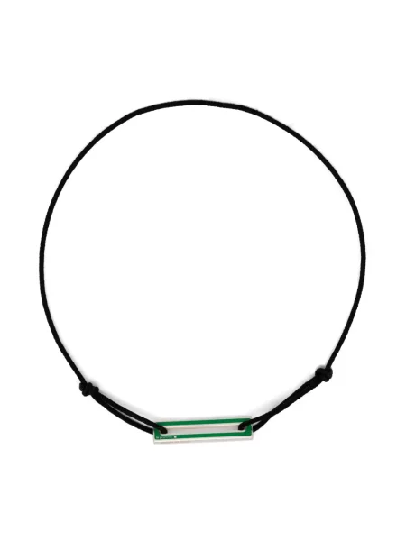 Гривна Le Gramme от лакирана кожа зелено