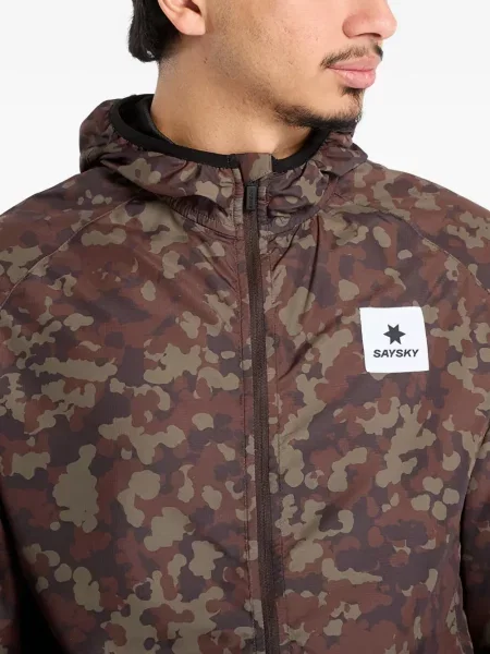 Geacă Saysky cu glugă cu model camuflaj maro