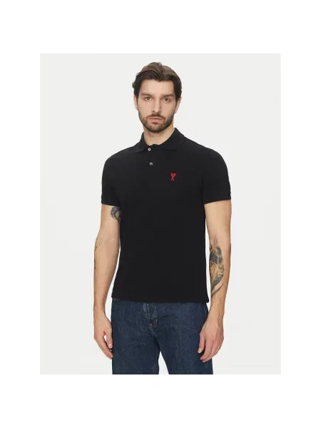 Polo majica Ami Paris črna