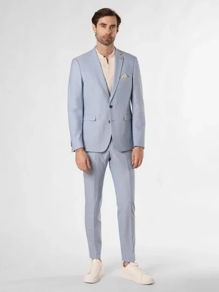 Finshley & Harding London garnitur Mężczyźni Slim Fit jednolity 46 niebieski