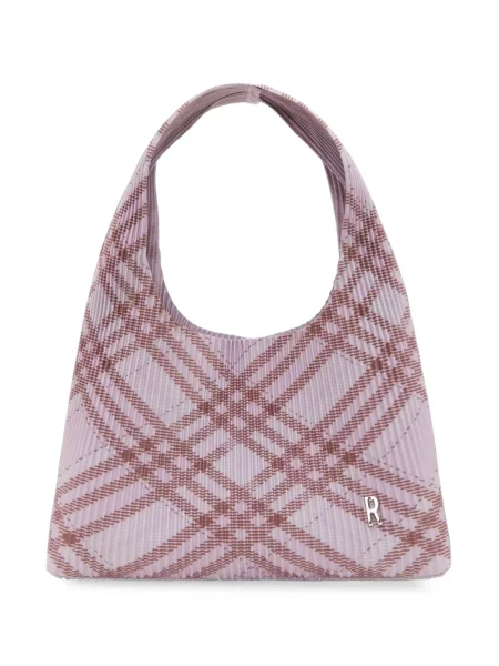 Geantă shopper Repleat în carouri violet