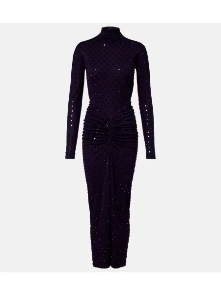 Sukienka midi Alaïa do kolan garniturowa fioletowa