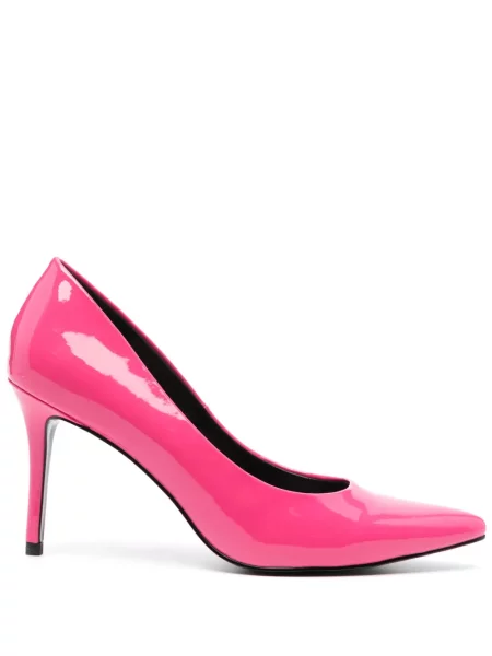 Pantofi cu toc Versace Jeans Couture din piele roz