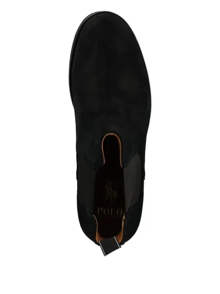 Botine Polo Ralph Lauren din piele cu autograf gri