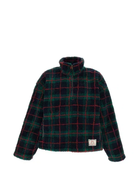 Geacă Found din fleece în carouri albastru
