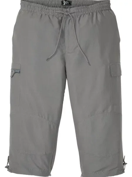 Spodnie z mikrofibry w fasonie regular fit szare