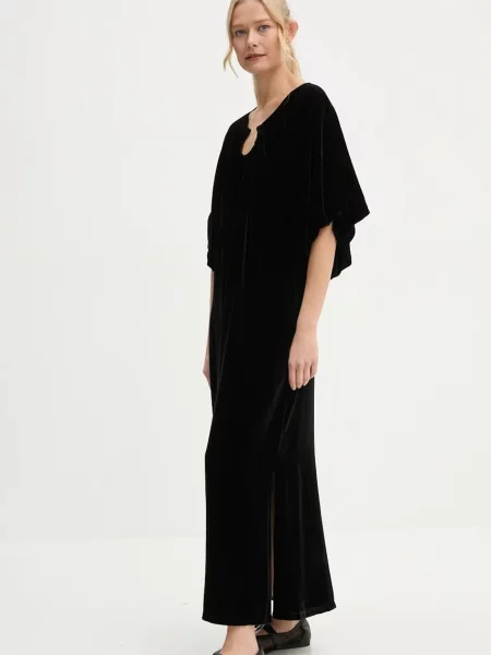 By Malene Birger rochie din amestec de matase ROSAE maxi drept negru