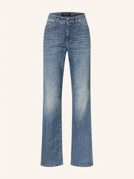 Marc Cain Jeansy Flare Faid blau niebieskie