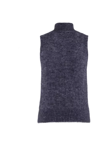 Sweter z golfem Nenette bez rękawów niebieski