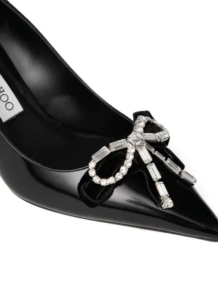 Pantofi cu toc Jimmy Choo cu funde negru