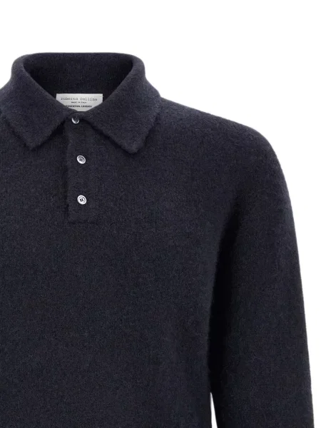 Lung tricou polo Roberto Collina albastru