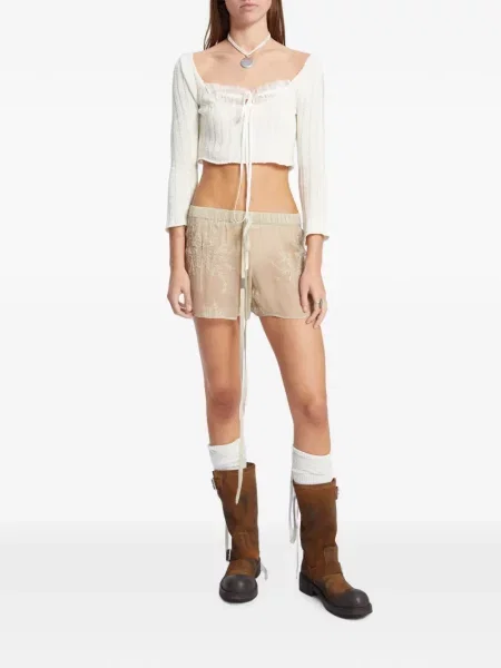 Pantaloni scurți Ann Demeulemeester de mătase