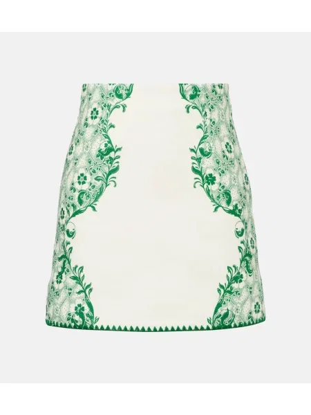 Fustă Alemais de in cu imagine alb