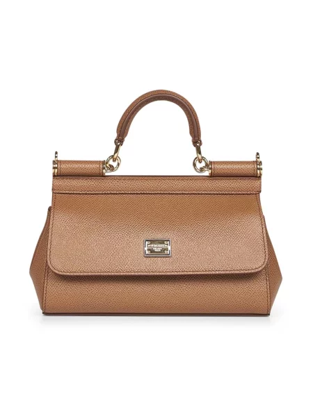 Torebka Dolce And Gabbana skórzana brązowa