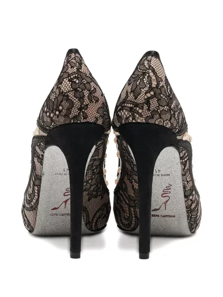 Полуотворени обувки René Caovilla с перли с дантела