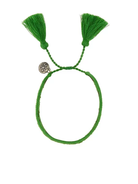 Велурена гривна Prada зелено