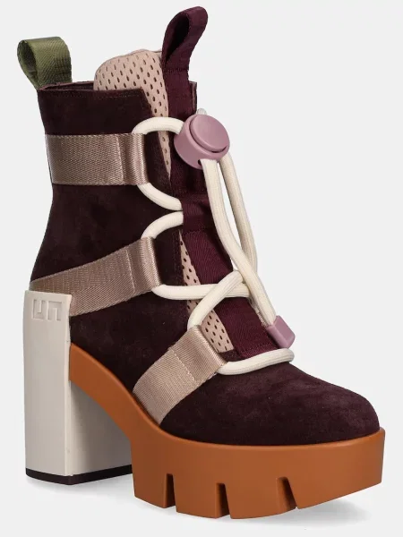 Боти United Nude Grip Nomad Mid II лилаво с дебел винено червено