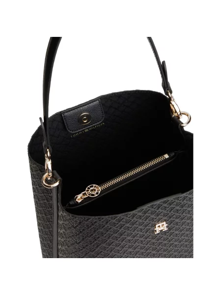Kabelka Tommy Hilfiger Th Icon Shoulder Bag Mono čierna