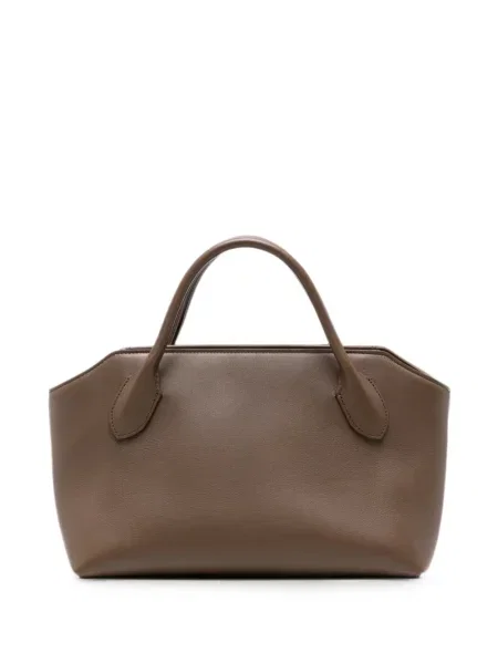 Geantă shopper The Row din piele maro