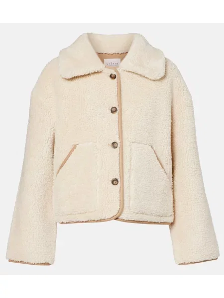 Geacă Velvet de catifea alb