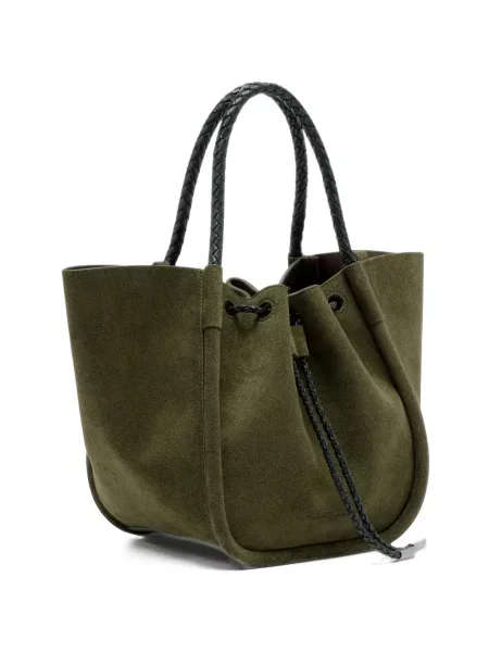 Geantă shopper Proenza Schouler cu volane țesută verde