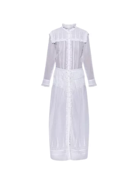 Rochie maxi Marant Etoile cu broderie alb
