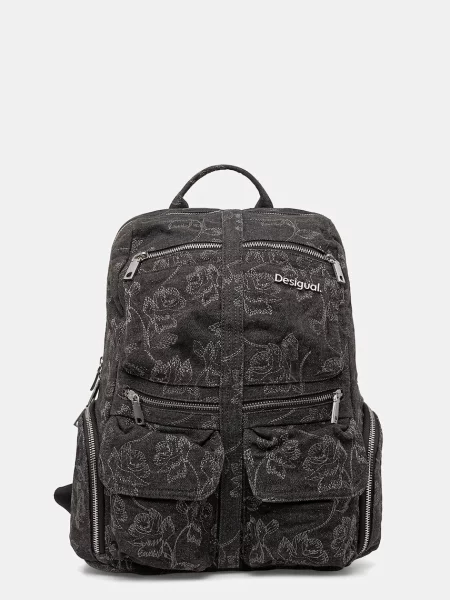 Ruksak Desigual WHISKEY EMBROIDERY 0 veliki s aplikacijom siva