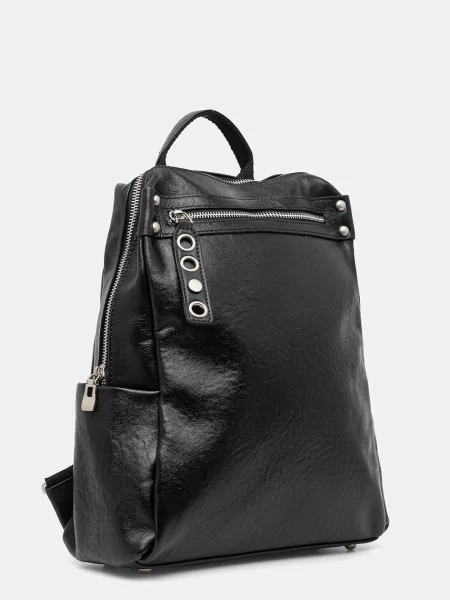 Кожаный однотонный маленький рюкзак Answear.lab черный