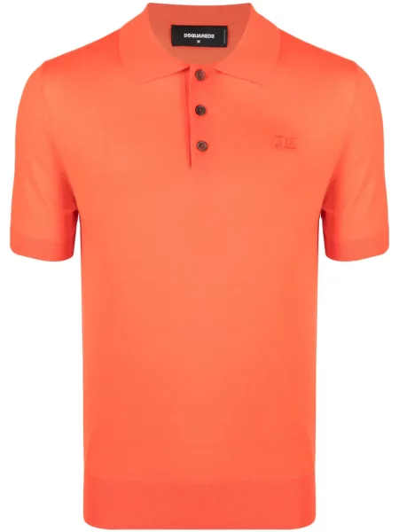 Polo Dsquared2 cu broderie de lână portocaliu