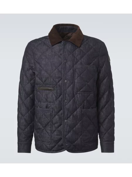 Matlasat geacă de blugi Moncler albastru