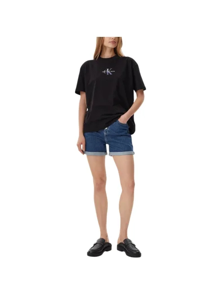 Pantaloni Calvin Klein Jeans scurte albastru