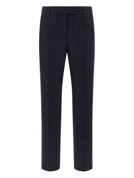 Pantaloni Alberto Biani de lână cu dungi violet