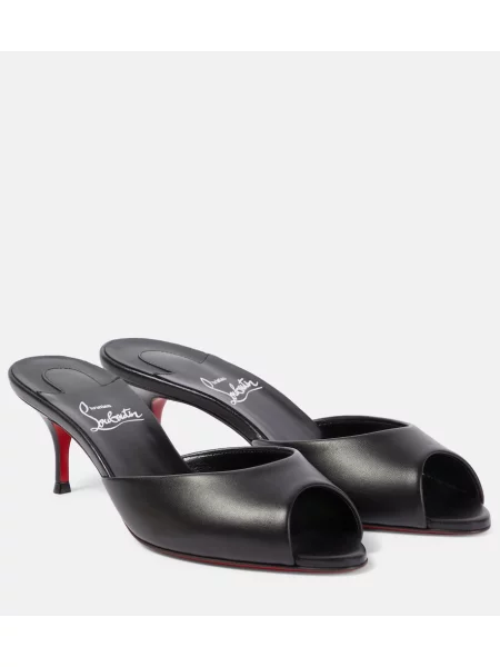 Papuci tip mules Christian Louboutin din piele negru